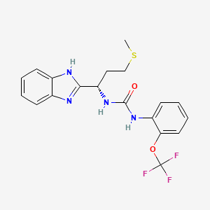 molecular formula C19H19F3N4O2S B11006290 1-[(1S)-1-(1H-benzimidazol-2-yl)-3-(methylsulfanyl)propyl]-3-[2-(trifluoromethoxy)phenyl]urea 