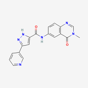 N-(3-methyl-4-oxo-3,4-dihydroquinazolin-6-yl)-5-(pyridin-3-yl)-1H-pyrazole-3-carboxamide