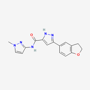 molecular formula C16H15N5O2 B11006354 5-(2,3-dihydro-1-benzofuran-5-yl)-N-(1-methyl-1H-pyrazol-3-yl)-1H-pyrazole-3-carboxamide 