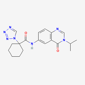 molecular formula C19H23N7O2 B11006356 N-[4-oxo-3-(propan-2-yl)-3,4-dihydroquinazolin-6-yl]-1-(1H-tetrazol-1-yl)cyclohexanecarboxamide 