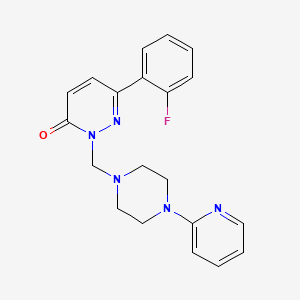 molecular formula C20H20FN5O B11006403 6-(2-fluorophenyl)-2-{[4-(pyridin-2-yl)piperazin-1-yl]methyl}pyridazin-3(2H)-one 