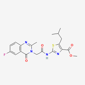 methyl 2-{[(6-fluoro-2-methyl-4-oxoquinazolin-3(4H)-yl)acetyl]amino}-5-(2-methylpropyl)-1,3-thiazole-4-carboxylate