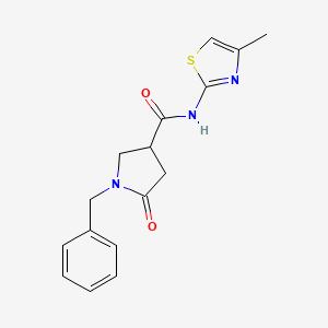 molecular formula C16H17N3O2S B11006422 1-benzyl-N-[(2E)-4-methyl-1,3-thiazol-2(3H)-ylidene]-5-oxopyrrolidine-3-carboxamide 