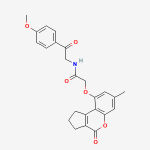 N-[2-(4-methoxyphenyl)-2-oxoethyl]-2-[(7-methyl-4-oxo-1,2,3,4-tetrahydrocyclopenta[c]chromen-9-yl)oxy]acetamide