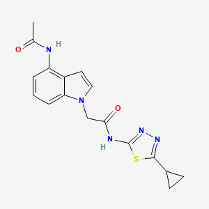 2-(4-acetamido-1H-indol-1-yl)-N-(5-cyclopropyl-1,3,4-thiadiazol-2-yl)acetamide