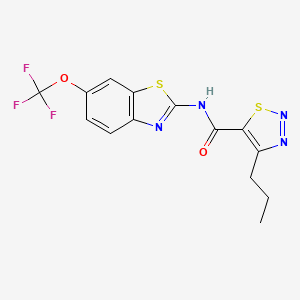 4-propyl-N-[(2Z)-6-(trifluoromethoxy)-1,3-benzothiazol-2(3H)-ylidene]-1,2,3-thiadiazole-5-carboxamide