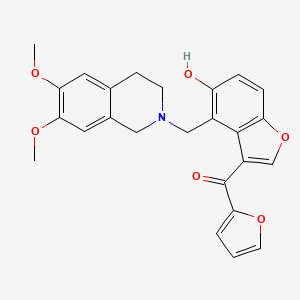 molecular formula C25H23NO6 B11006475 {4-[(6,7-dimethoxy-3,4-dihydroisoquinolin-2(1H)-yl)methyl]-5-hydroxy-1-benzofuran-3-yl}(furan-2-yl)methanone 