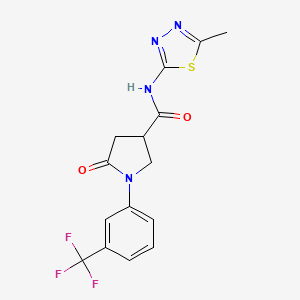 N-[(2E)-5-methyl-1,3,4-thiadiazol-2(3H)-ylidene]-5-oxo-1-[3-(trifluoromethyl)phenyl]pyrrolidine-3-carboxamide