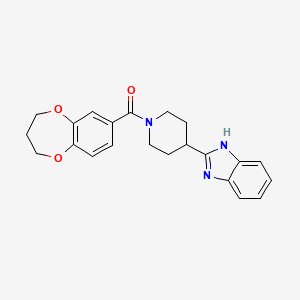 molecular formula C22H23N3O3 B11006509 [4-(1H-benzimidazol-2-yl)piperidin-1-yl](3,4-dihydro-2H-1,5-benzodioxepin-7-yl)methanone 