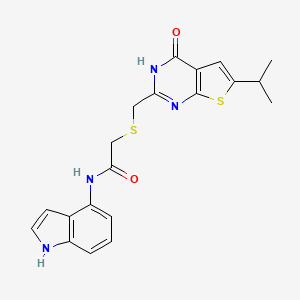 2-({[4-hydroxy-6-(propan-2-yl)thieno[2,3-d]pyrimidin-2-yl]methyl}sulfanyl)-N-(1H-indol-4-yl)acetamide