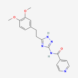 molecular formula C18H19N5O3 B11006525 N-{3-[2-(3,4-dimethoxyphenyl)ethyl]-1H-1,2,4-triazol-5-yl}pyridine-4-carboxamide 