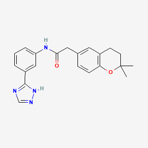 molecular formula C21H22N4O2 B11006580 2-(2,2-dimethyl-3,4-dihydro-2H-chromen-6-yl)-N-[3-(1H-1,2,4-triazol-3-yl)phenyl]acetamide 