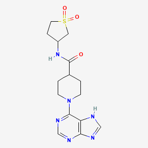 molecular formula C15H20N6O3S B11006591 N-(1,1-dioxidotetrahydrothiophen-3-yl)-1-(9H-purin-6-yl)piperidine-4-carboxamide 