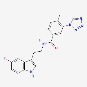 molecular formula C19H17FN6O B11006597 N-[2-(5-fluoro-1H-indol-3-yl)ethyl]-4-methyl-3-(1H-tetrazol-1-yl)benzamide 