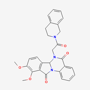 molecular formula C28H25N3O5 B11006601 6-[2-(3,4-dihydroisoquinolin-2(1H)-yl)-2-oxoethyl]-9,10-dimethoxy-6,6a-dihydroisoindolo[2,1-a]quinazoline-5,11-dione 