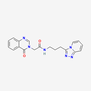 molecular formula C19H18N6O2 B11006618 2-(4-oxoquinazolin-3(4H)-yl)-N-[3-([1,2,4]triazolo[4,3-a]pyridin-3-yl)propyl]acetamide 