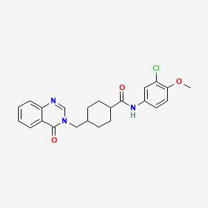 molecular formula C23H24ClN3O3 B11006635 trans-N-(3-chloro-4-methoxyphenyl)-4-[(4-oxoquinazolin-3(4H)-yl)methyl]cyclohexanecarboxamide 