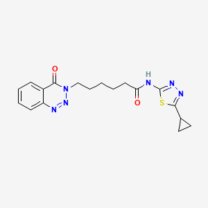 molecular formula C18H20N6O2S B11006637 N-[(2Z)-5-cyclopropyl-1,3,4-thiadiazol-2(3H)-ylidene]-6-(4-oxo-1,2,3-benzotriazin-3(4H)-yl)hexanamide 