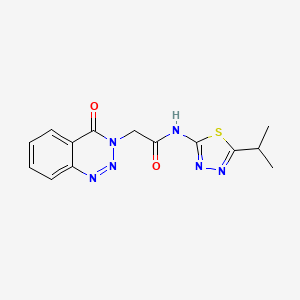 molecular formula C14H14N6O2S B11006671 2-(4-oxo-1,2,3-benzotriazin-3(4H)-yl)-N-[5-(propan-2-yl)-1,3,4-thiadiazol-2-yl]acetamide 