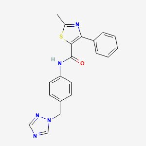 2-methyl-4-phenyl-N-[4-(1H-1,2,4-triazol-1-ylmethyl)phenyl]-1,3-thiazole-5-carboxamide