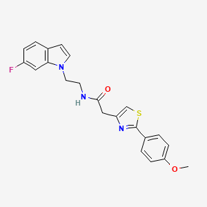 molecular formula C22H20FN3O2S B11006683 N-[2-(6-fluoro-1H-indol-1-yl)ethyl]-2-[2-(4-methoxyphenyl)-1,3-thiazol-4-yl]acetamide 