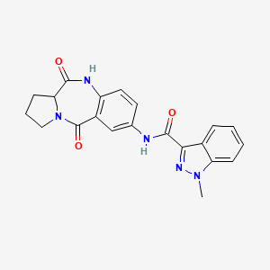 molecular formula C21H19N5O3 B11006694 N-(5,11-dioxo-2,3,5,10,11,11a-hexahydro-1H-pyrrolo[2,1-c][1,4]benzodiazepin-7-yl)-1-methyl-1H-indazole-3-carboxamide 