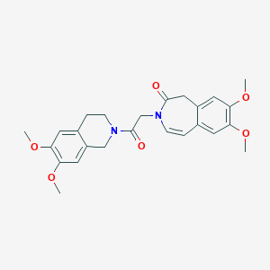 molecular formula C25H28N2O6 B11006695 3-[2-(6,7-dimethoxy-3,4-dihydroisoquinolin-2(1H)-yl)-2-oxoethyl]-7,8-dimethoxy-1,3-dihydro-2H-3-benzazepin-2-one 