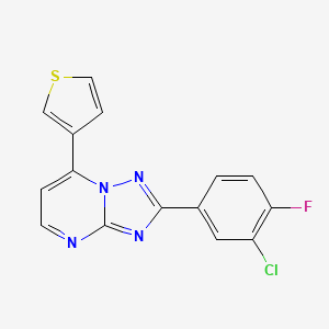 molecular formula C15H8ClFN4S B11006699 2-(3-Chloro-4-fluorophenyl)-7-(3-thienyl)[1,2,4]triazolo[1,5-a]pyrimidine 