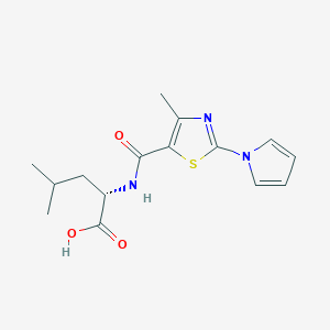 molecular formula C15H19N3O3S B11006701 N-{[4-methyl-2-(1H-pyrrol-1-yl)-1,3-thiazol-5-yl]carbonyl}-L-leucine 