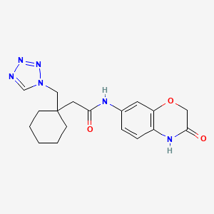 N-(3-oxo-3,4-dihydro-2H-1,4-benzoxazin-7-yl)-2-[1-(1H-tetrazol-1-ylmethyl)cyclohexyl]acetamide