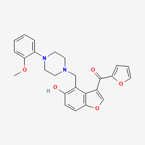 molecular formula C25H24N2O5 B11006732 Furan-2-yl(5-hydroxy-4-{[4-(2-methoxyphenyl)piperazin-1-yl]methyl}-1-benzofuran-3-yl)methanone 