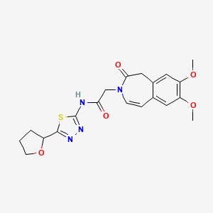 2-(7,8-dimethoxy-2-oxo-1,2-dihydro-3H-3-benzazepin-3-yl)-N-[5-(tetrahydrofuran-2-yl)-1,3,4-thiadiazol-2-yl]acetamide