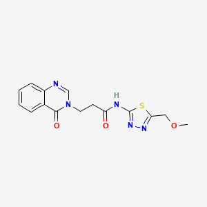 molecular formula C15H15N5O3S B11006743 N-[(2E)-5-(methoxymethyl)-1,3,4-thiadiazol-2(3H)-ylidene]-3-(4-oxoquinazolin-3(4H)-yl)propanamide 