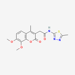 2-(7,8-dimethoxy-4-methyl-2-oxo-2H-chromen-3-yl)-N-[(2E)-5-methyl-1,3,4-thiadiazol-2(3H)-ylidene]acetamide