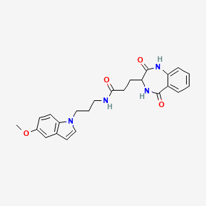 molecular formula C24H26N4O4 B11006757 3-(2,5-dioxo-2,3,4,5-tetrahydro-1H-1,4-benzodiazepin-3-yl)-N-[3-(5-methoxy-1H-indol-1-yl)propyl]propanamide 