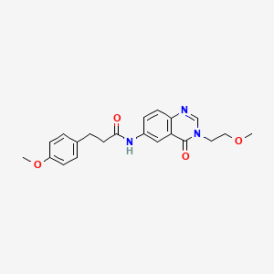 molecular formula C21H23N3O4 B11006791 N-[3-(2-methoxyethyl)-4-oxo-3,4-dihydroquinazolin-6-yl]-3-(4-methoxyphenyl)propanamide 