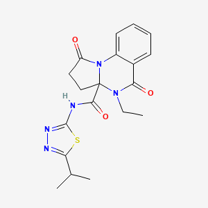 4-ethyl-1,5-dioxo-N-[(2Z)-5-(propan-2-yl)-1,3,4-thiadiazol-2(3H)-ylidene]-2,3,4,5-tetrahydropyrrolo[1,2-a]quinazoline-3a(1H)-carboxamide