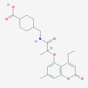 trans-4-[({2-[(4-ethyl-7-methyl-2-oxo-2H-chromen-5-yl)oxy]propanoyl}amino)methyl]cyclohexanecarboxylic acid