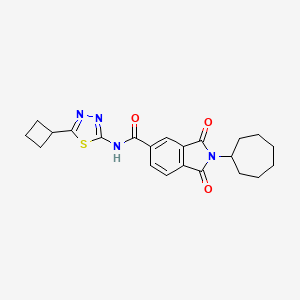 N-[(2Z)-5-cyclobutyl-1,3,4-thiadiazol-2(3H)-ylidene]-2-cycloheptyl-1,3-dioxo-2,3-dihydro-1H-isoindole-5-carboxamide