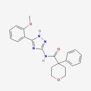 N-[3-(2-methoxyphenyl)-1H-1,2,4-triazol-5-yl]-4-phenyltetrahydro-2H-pyran-4-carboxamide