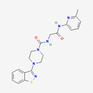 4-(1,2-benzothiazol-3-yl)-N-{2-[(6-methylpyridin-2-yl)amino]-2-oxoethyl}piperazine-1-carboxamide