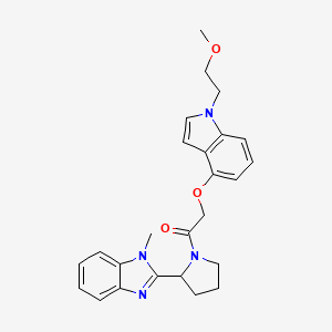 2-{[1-(2-methoxyethyl)-1H-indol-4-yl]oxy}-1-[2-(1-methyl-1H-benzimidazol-2-yl)pyrrolidin-1-yl]ethanone