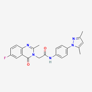 N-[4-(3,5-dimethyl-1H-pyrazol-1-yl)phenyl]-2-(6-fluoro-2-methyl-4-oxoquinazolin-3(4H)-yl)acetamide