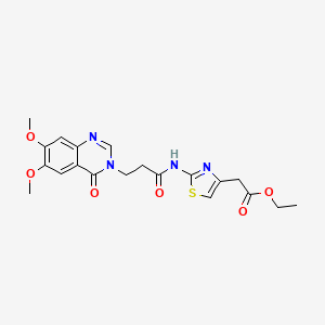 molecular formula C20H22N4O6S B11006850 ethyl (2-{[3-(6,7-dimethoxy-4-oxoquinazolin-3(4H)-yl)propanoyl]amino}-1,3-thiazol-4-yl)acetate 