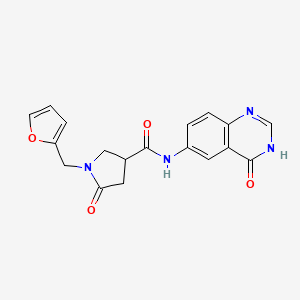 molecular formula C18H16N4O4 B11006858 1-(furan-2-ylmethyl)-N-(4-hydroxyquinazolin-6-yl)-5-oxopyrrolidine-3-carboxamide 