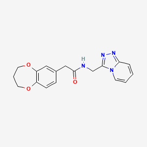 2-(3,4-dihydro-2H-1,5-benzodioxepin-7-yl)-N-([1,2,4]triazolo[4,3-a]pyridin-3-ylmethyl)acetamide