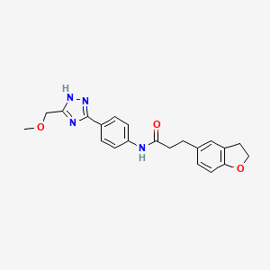 3-(2,3-dihydro-1-benzofuran-5-yl)-N-{4-[5-(methoxymethyl)-1H-1,2,4-triazol-3-yl]phenyl}propanamide