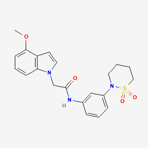 N-[3-(1,1-dioxido-1,2-thiazinan-2-yl)phenyl]-2-(4-methoxy-1H-indol-1-yl)acetamide