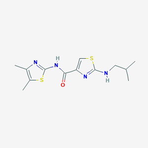 molecular formula C13H18N4OS2 B11006921 N-[(2E)-4,5-dimethyl-1,3-thiazol-2(3H)-ylidene]-2-[(2-methylpropyl)amino]-1,3-thiazole-4-carboxamide 