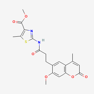 methyl 2-{[3-(7-methoxy-4-methyl-2-oxo-2H-chromen-6-yl)propanoyl]amino}-5-methyl-1,3-thiazole-4-carboxylate